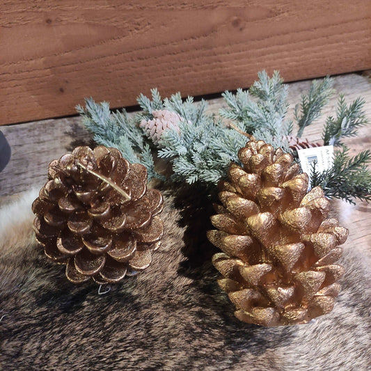 Brynxz Candle Pinecone Ant. Gold S